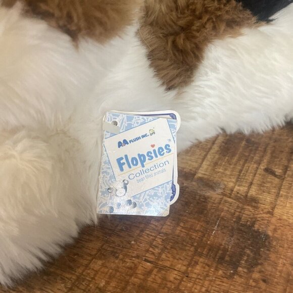 Aurora Calico Kitten Cat Plush Flopsies Pink Bow Blue Eyes Esmeralda Animal Bell - Picture 3 of 8